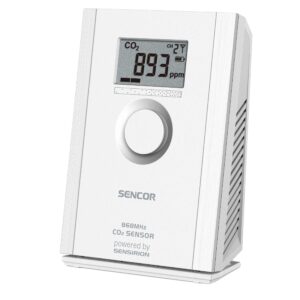Sencor SWS CO2 PRO    Bezdrátový senzor LCD displej zobrazuje hodnoty a úrovně CO2 LCD displej s úhlopříčkou 1